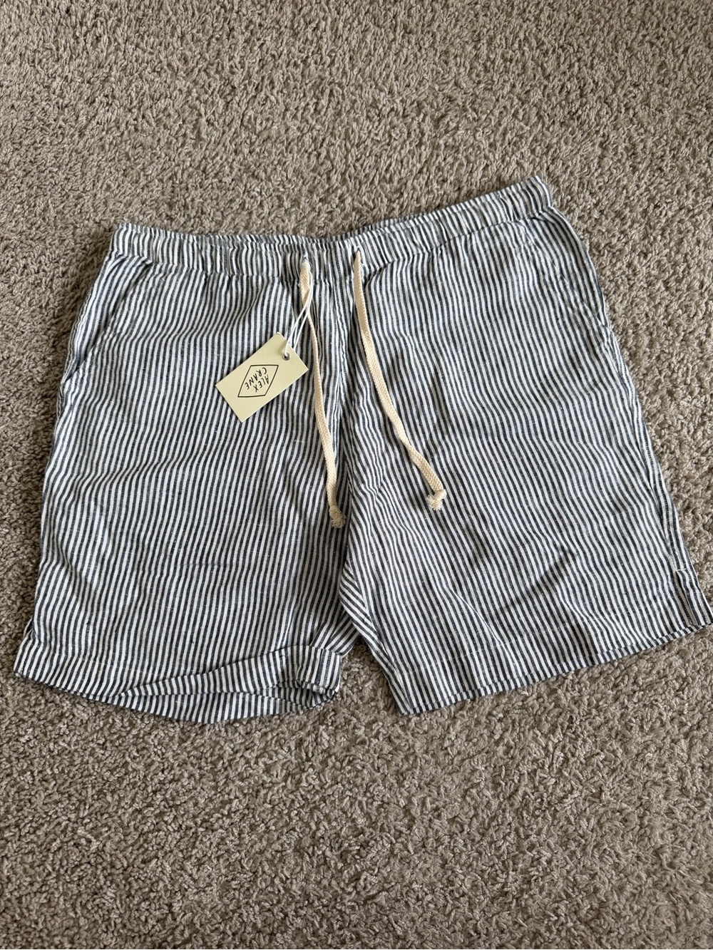Alex Crane Linen Striped Shorts